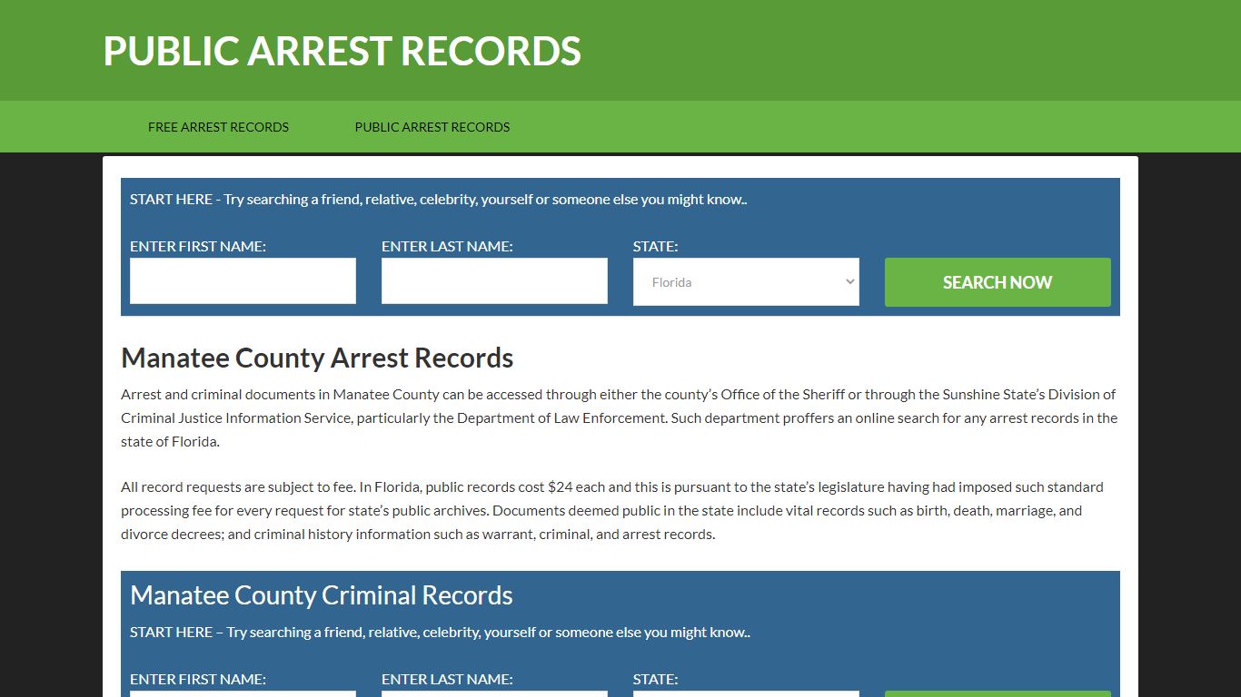 Manatee County Arrest Records | Get Instant Reports On People